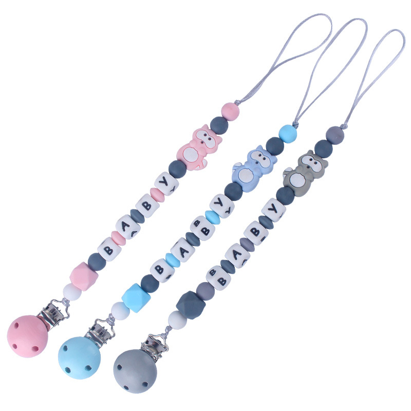 Nuevo Amazon AliExpress Comercio exterior chupete cadena anti-gota cuentas de silicona chupete clip chupete cadena