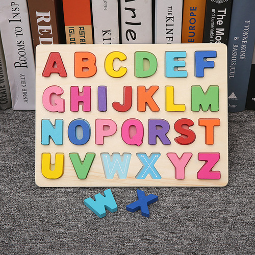 Children's early education cognitive board, number and letter cognitive puzzle, baby three-dimensional hand-grabbing puzzle board educational toy wholesale