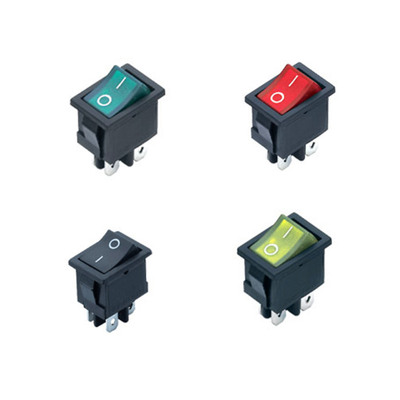 船型开关带灯KCD1-104带灯4脚2档104翘板尺寸15*21船型开关KCD1|ru