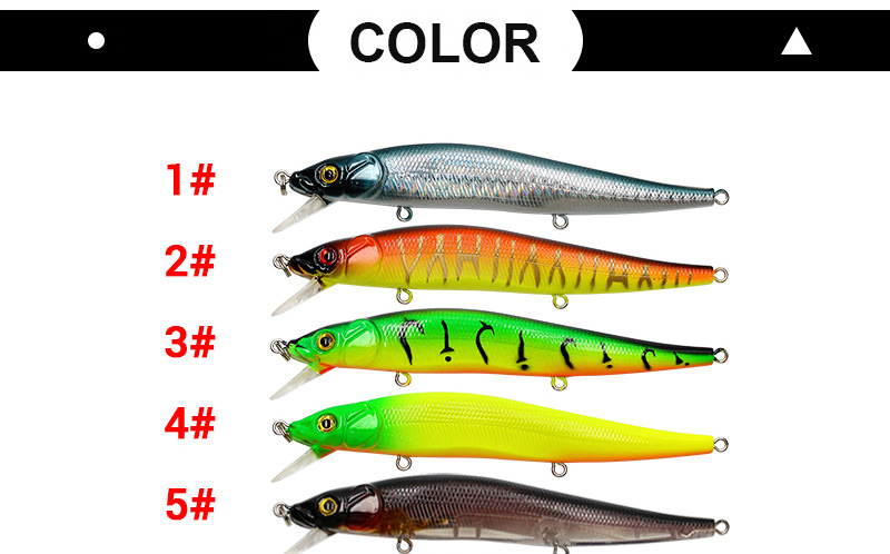 Sinking Minnow Fishing Lures 115mm14g Hard Plastic Baits Fresh Water Bass Swimbait Tackle Gear