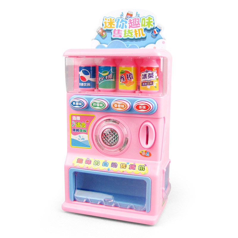 Bebidas DE LOS NIÑOS venta automática mini máquina expendedora y niñas moneda música cajero Candy play House Juguetes