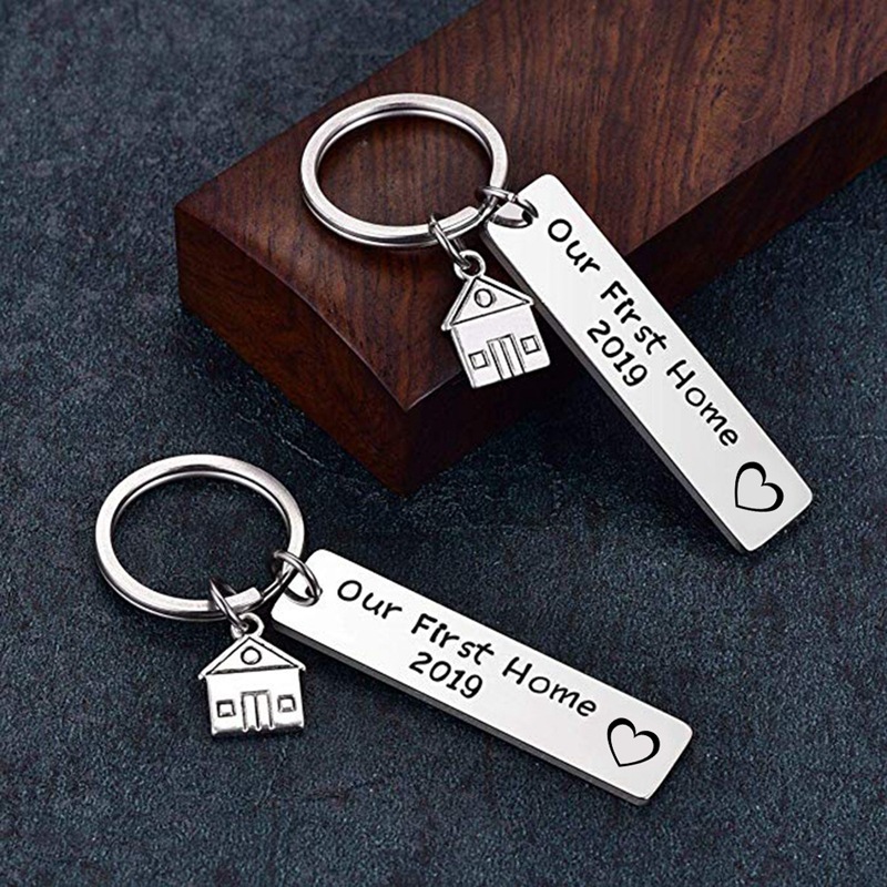 1 Piece Simple Style Letter Metal Titanium Steel Patchwork Unisex Keychain display picture 2