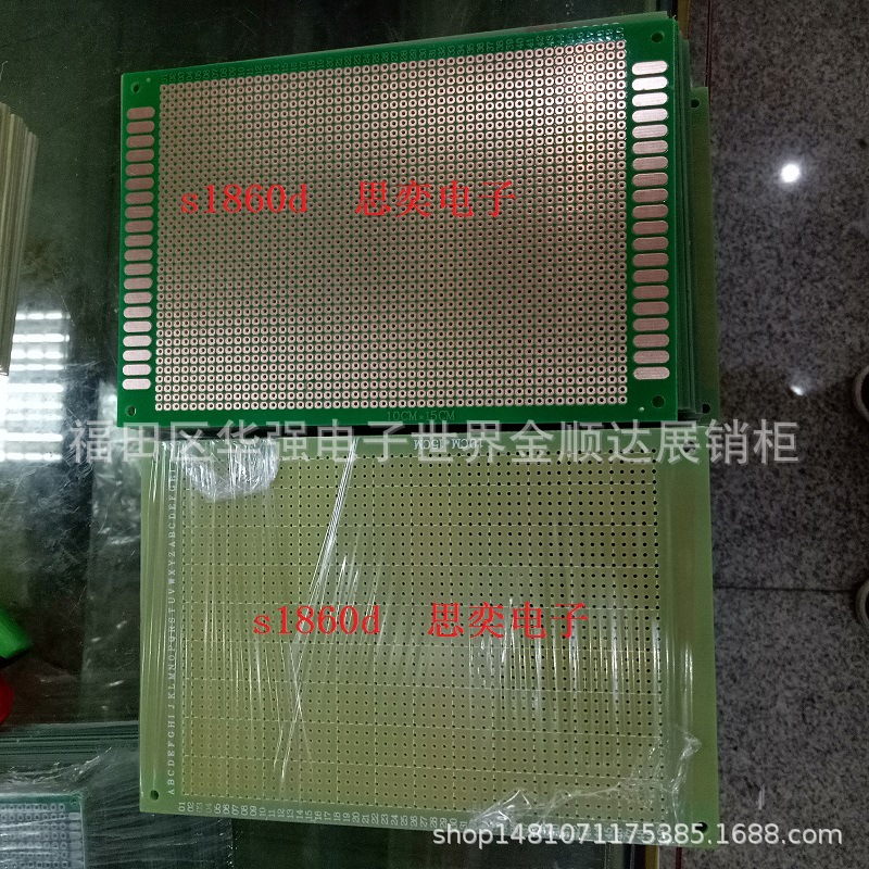 10*15CM 绿油纤维板 单面镀铜万能板 FR4   2.54间距 实验板
