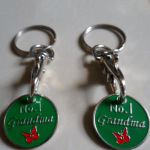 金属烤漆代币扣 超市推车购物币 卡通欧元代币钥匙扣挂件饰品