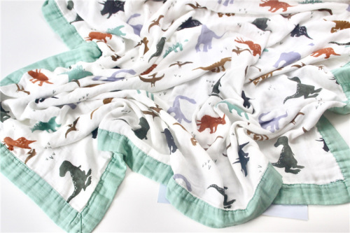 Spring and summer wide-brimmed bamboo cotton muslin gauze quilt swaddle blanket gauze throw bath towel air conditioning blanket