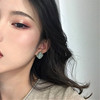 S925 Irregular Water Waves Figure Somber Skin Aklie Tunan Foil Golden Black temperament retro Japanese and Korean earrings earrings