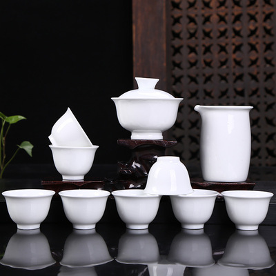 Dehua Porcelain tea set customized logo The opening gift customer business affairs gift Promotion advertisement Gift practical