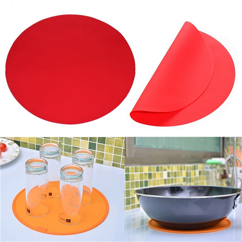 Food Grade Red Round Silicone Place Mat Pot Mat Microwave Oven Mat Induction Cooker Anti-Slip Mat Diameter 30cm Food Grade Red Round Silicone Place Mat Pot Mat Microwave Oven Mat Induction Cooker Anti-Slip Mat Diameter 30cm