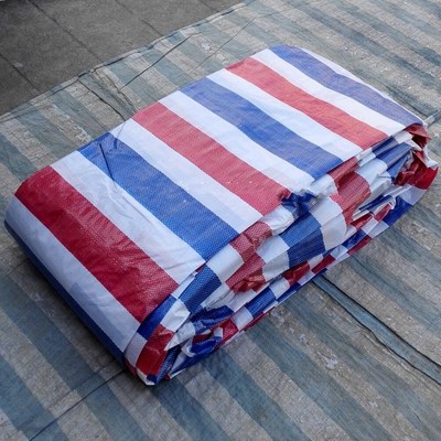 盖玉米篷布彩条布色布防潮三装修防雨布4米6米包装围挡塑料布防水|ru