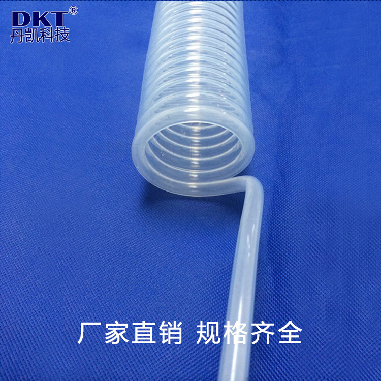 广东深圳丹凯批发供应 FEP伸缩弹簧管透明 耐高温塑料螺旋弹簧管