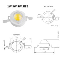 工厂1w大功率led灯珠 110-120lm仿流明灯珠 红光 蓝光 绿光