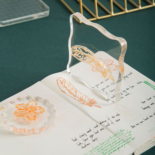 Stamp handle acrylic plate diary stamp accessories DIY tools large and small transparent stamp accessories