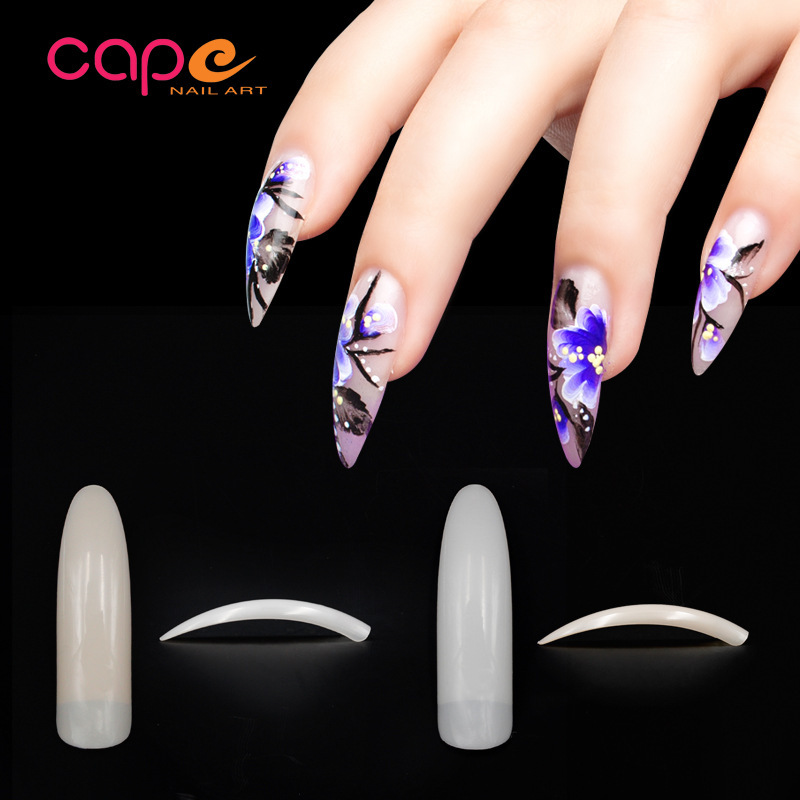 K · nail natural color nude color Half Stick 10 size art armour flower armour salon pointed nail pieces