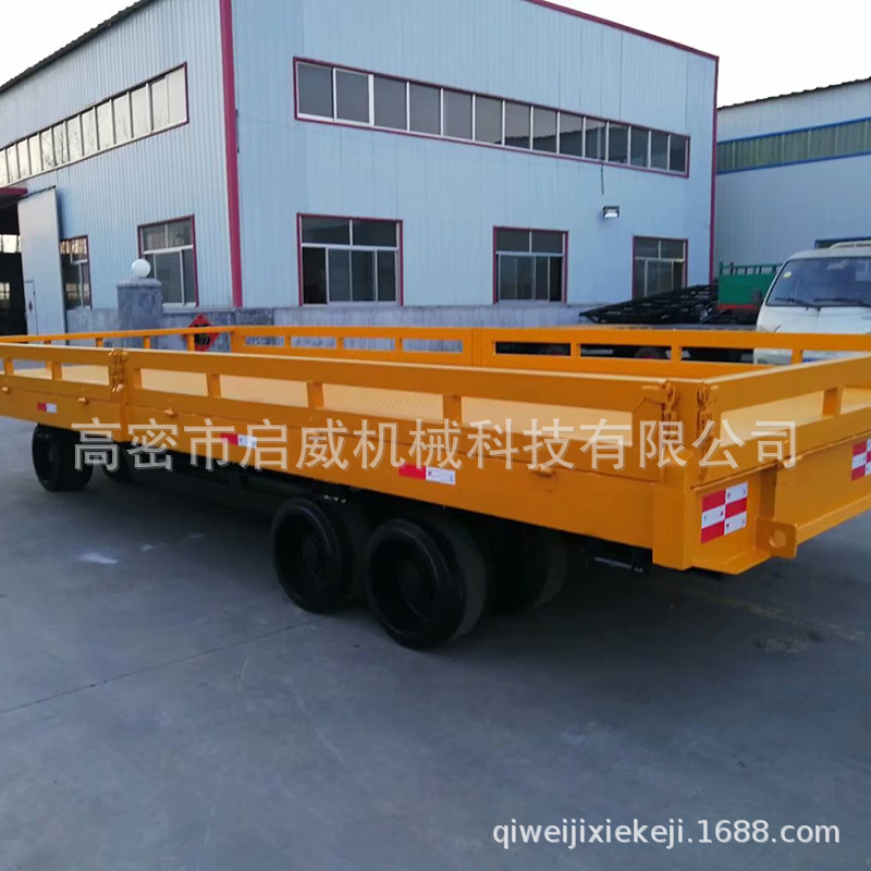 100吨悬浮式重型平板拖车 平板载货牵引拖车移动式 平板工具拖车