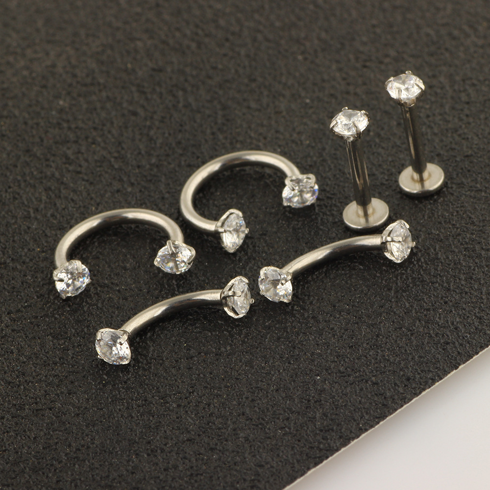 Labret piercing jewelry detail image
