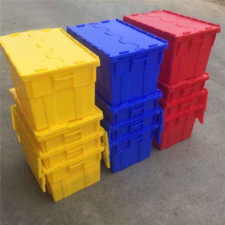 厂家批发610*400*310MM加厚塑料连盖箱 可定做颜色