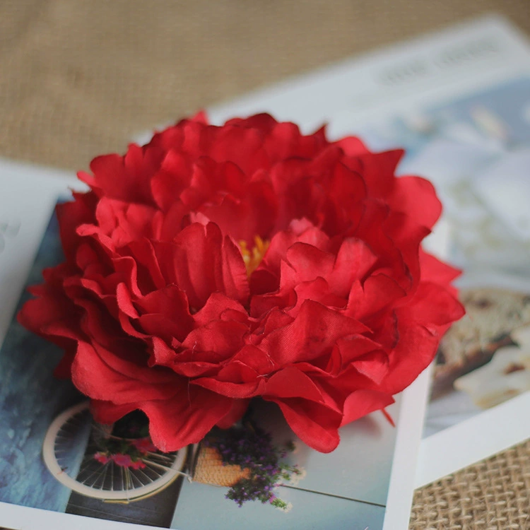 Искусственная пионовая головка Happy Peony, 15 см шелковая ткань, многоцветное свадебное декорирование
