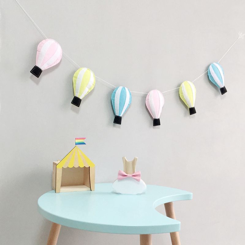 ins北欧风羊毛毡热气球串墙挂饰儿童房婴儿床帐篷床幔搭配装饰
