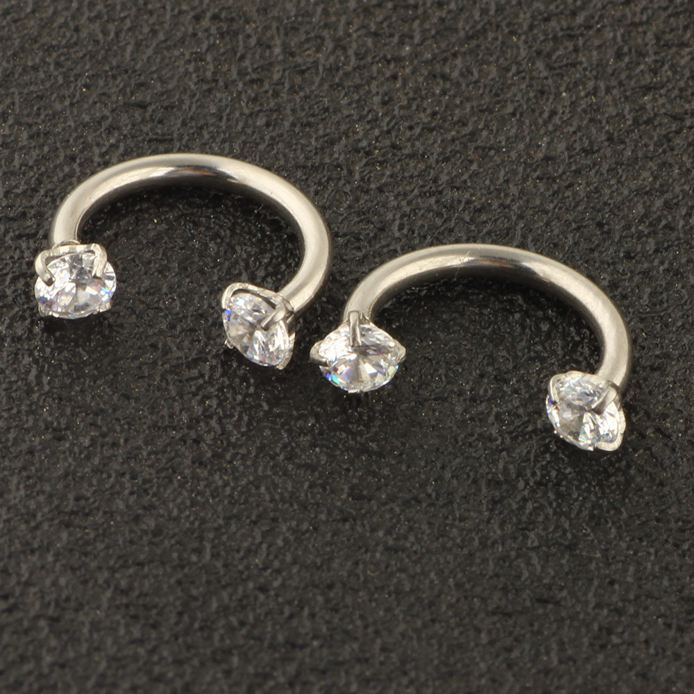 6-Piece Stainless Steel Zircon Eyebrow Nose Lip Piercing Jewelry Set - Diamond Shape Studs for Ear Eyebrow Nose Lip detail image 17