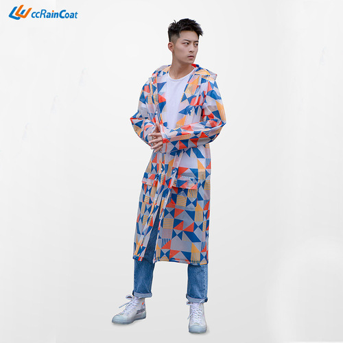 Mr. Rain 356 new thickened adult raincoat cycling travel outdoor hiking raincoat one-piece printed eva rain gear