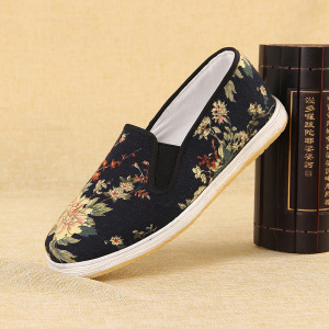 flower old beijing shoes kung fu wushu Men cotton cloth shoes summer old pattern cloth shoes wholesale flats