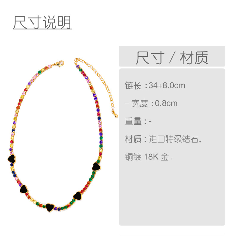 Choker love necklace full diamond clavicle chain necklace