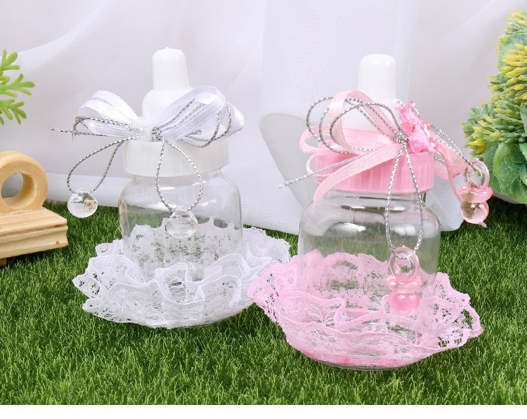 European-style New Creative Wedding Candy Box Drill Bear Lace Lace Accessories Small Bottle Shape Candy Box Wedding Wholesale display picture 3