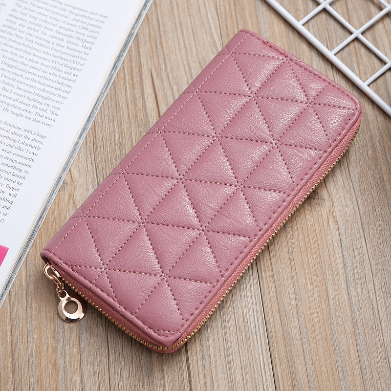 Korean Long Embroidered Rhombus Multi-card Wallet Wholesale display picture 30