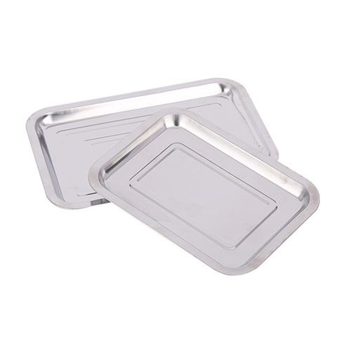 27*20 stainless steel square plate barbecue plate, school cafeteria rice plate, hotel tea meal tray, night market barbecue