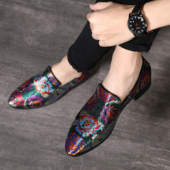 2023 Spring New Loafers Breathable Chinese Style Fashion Trendy Men Shoes with Silk Embroidery for Overseas Trade Distribution