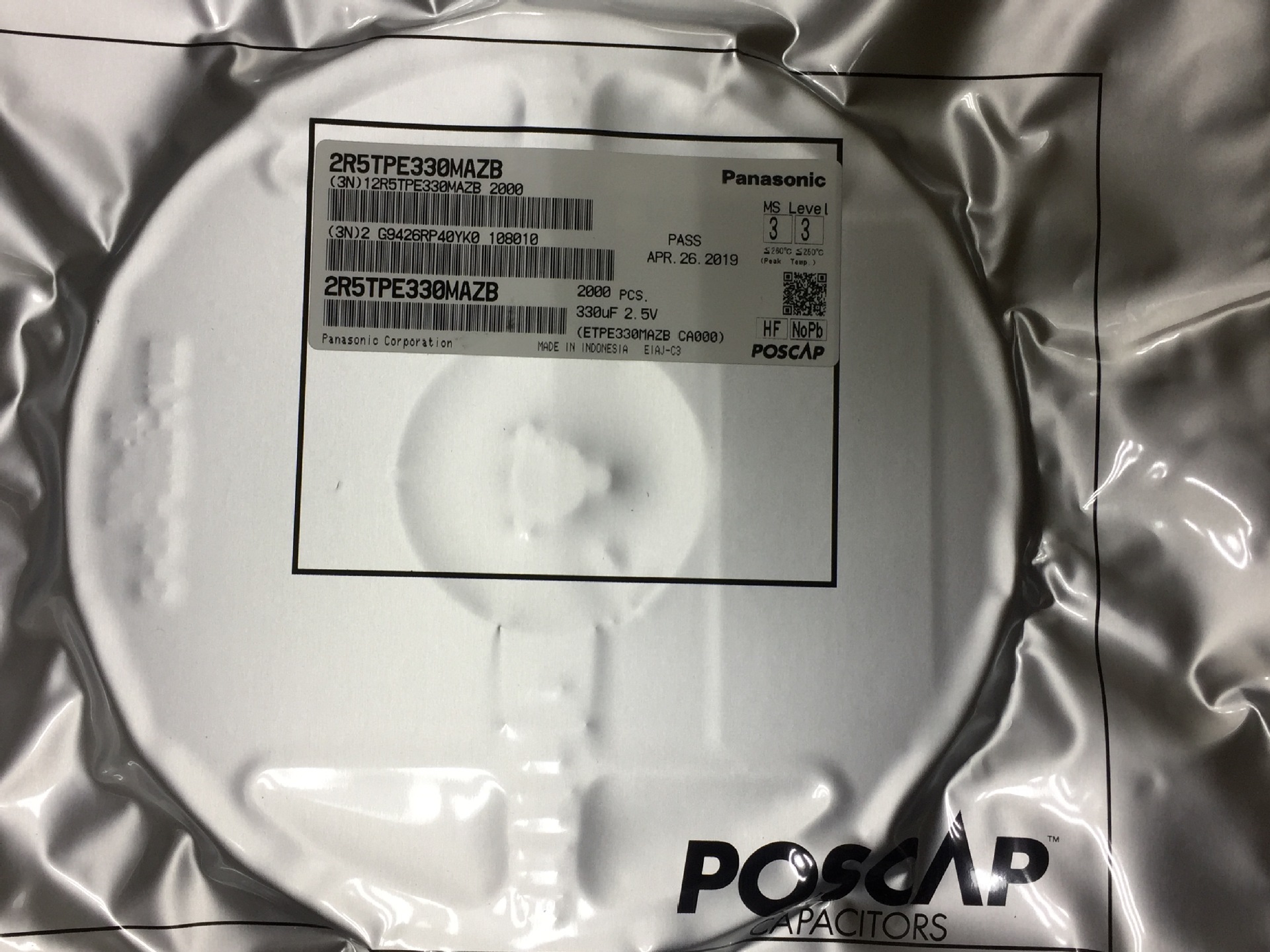 供应PANASONIC钽电容2R5TPE330MAZB