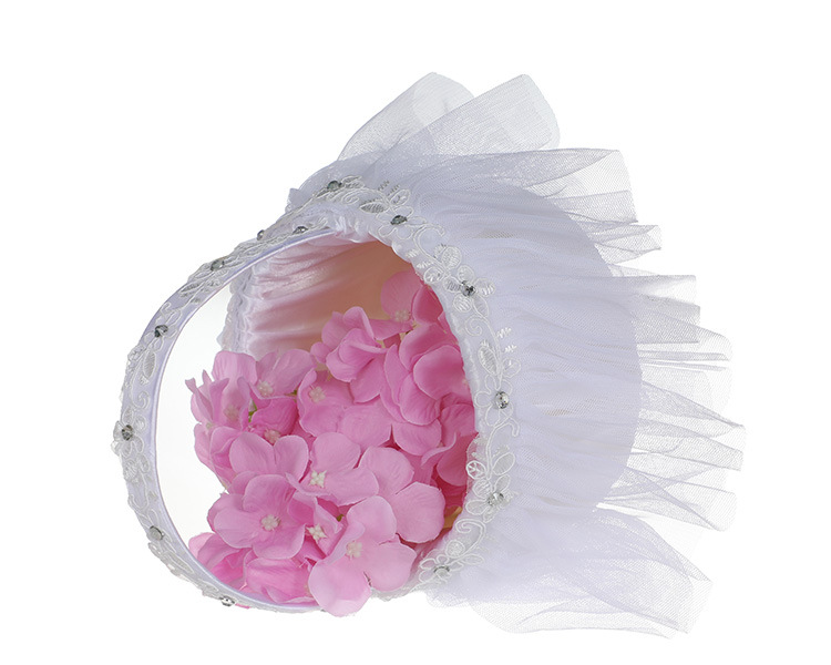 Wedding products, wedding products, wedding products, wedding products, Western-style creative wedding flower baskets, white lace trim, bridesmaid flower girls scattering flowers, small wedding supplies wholesale detail image 13