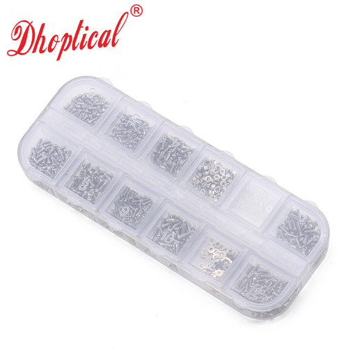 Eyeglass screw accessories set, sunglass screws, nose pad screws, temple screws, SB004