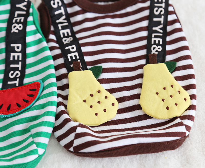 水果背带条纹背心