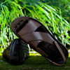 Summer leather beach footwear platform for leisure, comfortable sandals