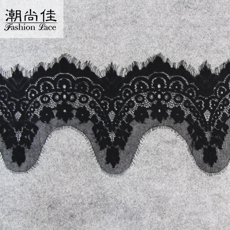春夏新款睫毛蕾丝花边 18cm批发蕾丝面料 diy服装辅料连衣裙花边