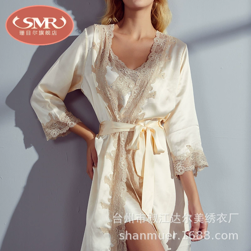 Sexy design silk pijama, bathrobe, set