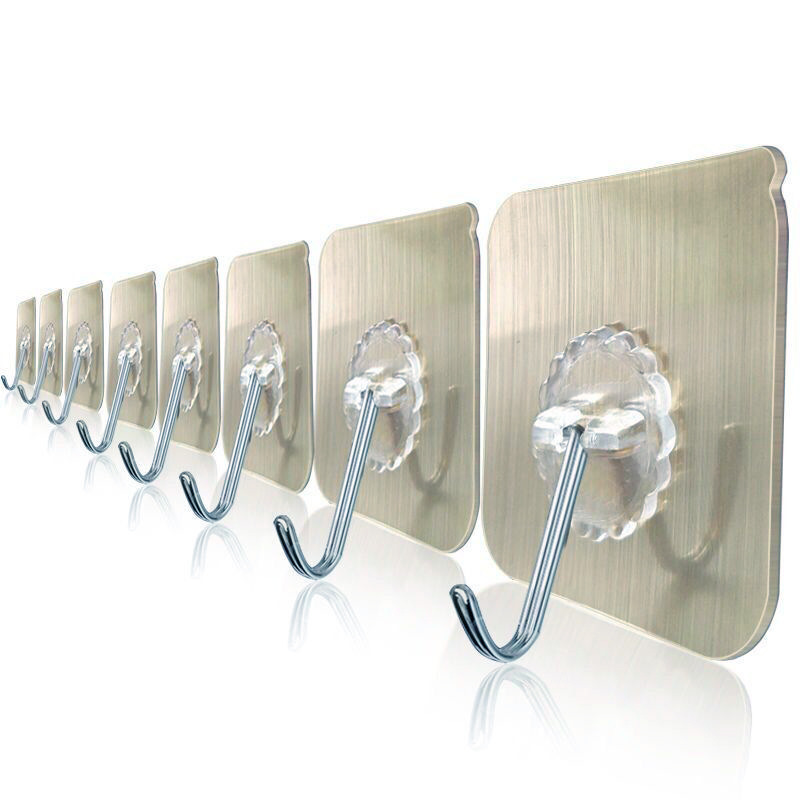 Traceless hook strong load-bearing viscose transparent bathroom tile door hanging clothes hook hook kitchen nail-free hole manufacturers