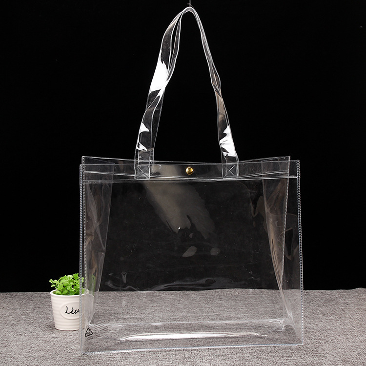 pvc手提袋批发透明购物塑料袋化妆品礼品袋果冻包网红手提袋logo