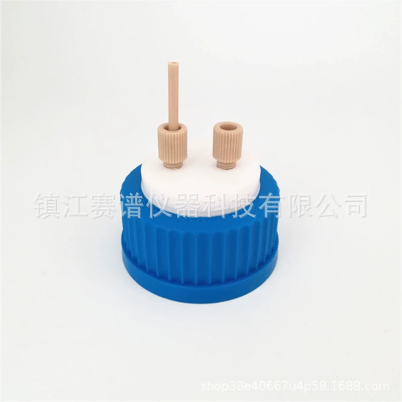 Крышка для мобильного флакона GL45 с разъемом PEEK 1/8 1/4 одно отверстие, два отверстия и три отверстия с флаконом с реагентом