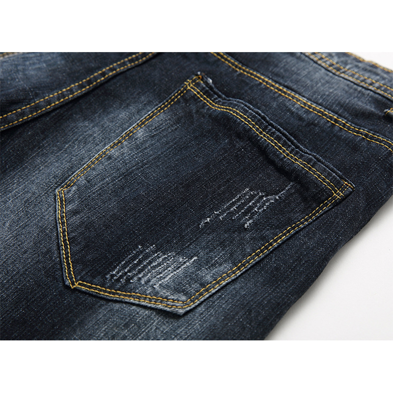 Jeans nuovi da uomo, pantaloni in denim elasticizzati a gamba dritta, alla moda e casual_voghion.com