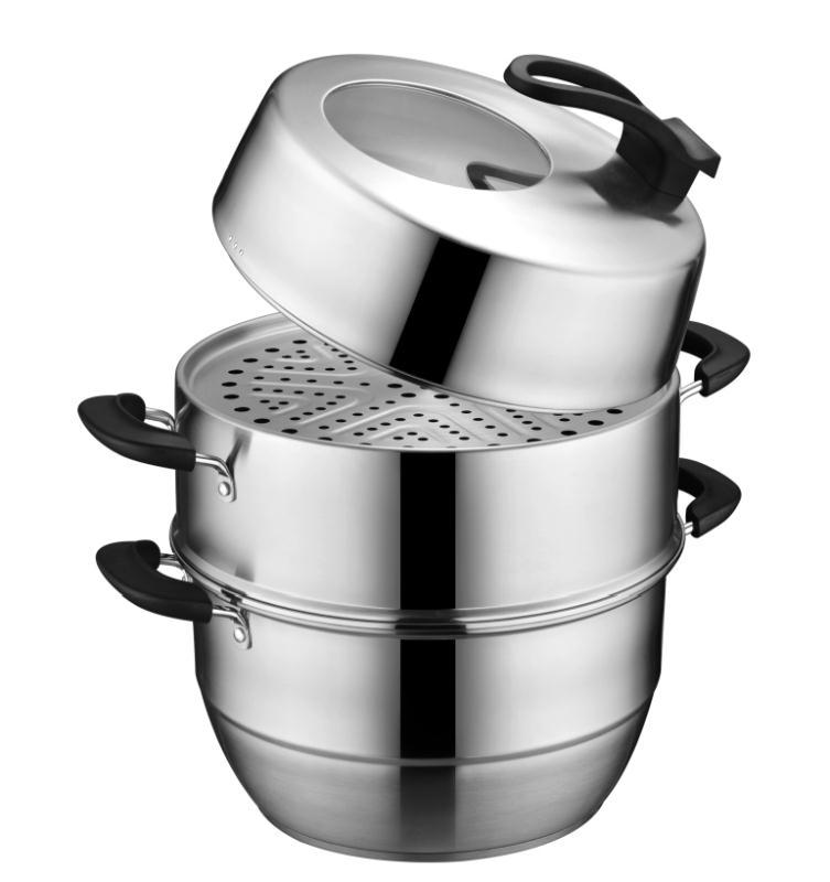 廠家直銷 批發 不鏽鋼雙層蒸湯鍋 三層火鍋節能蒸鍋