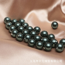 廠家直銷現貨孔雀綠貝殼仿珍珠 多規格半孔貝珠散珠diy飾品配件