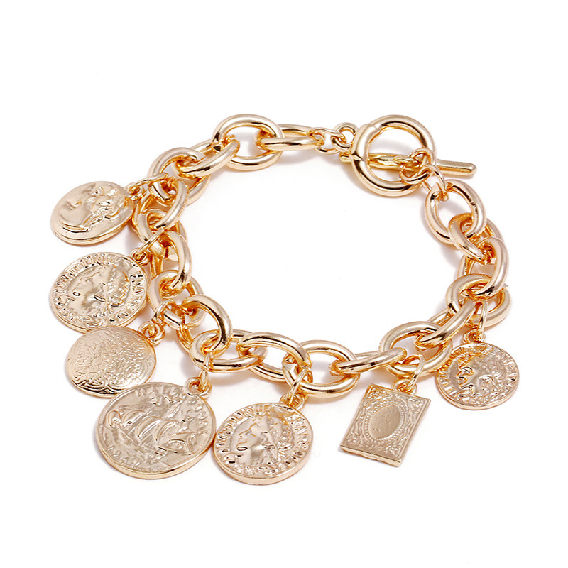 Wholesale Fashion Jewelry Copper Coin Head Coin Alloy Plating Bracelet Bracelet Accessories For Women display picture 7