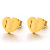 Trend universal golden earrings with letters, European style, English, wholesale