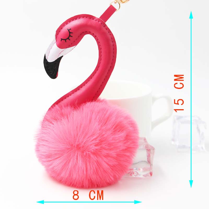 24g Weight 1 Piece Plush Flamingo Bag Charms