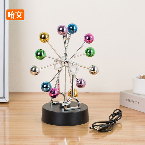 USB type/creative earth perpetual motion instrument ornaments automatic rotating celestial motion rocker Ferris wheel plastic crafts
