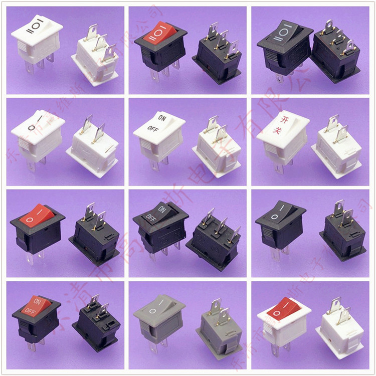 10*15船型开关KCD11热熔枪带灯开关