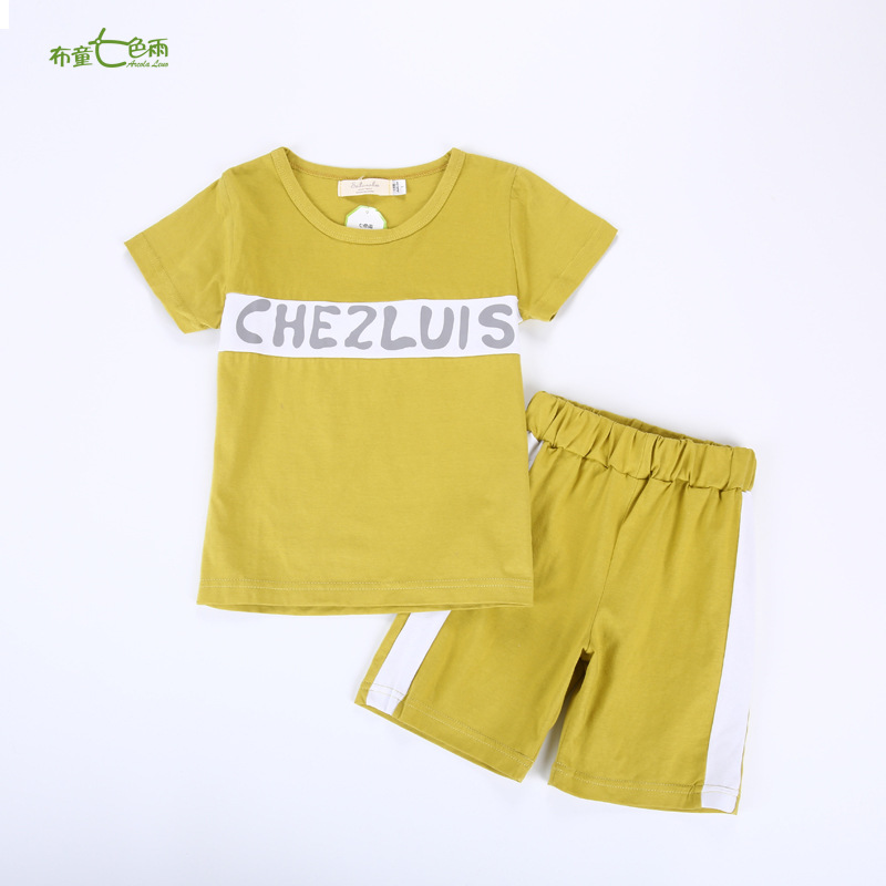 2019新款儿童夏装短袖套装纯棉中小童男童两件套韩版童装一件代发