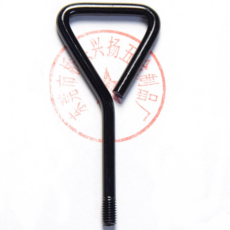 M5大三角羊眼吊环螺丝m5*8*73mm黑色三角吊钩螺钉厂家批发可定做